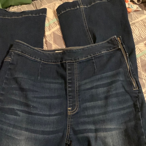 Kancan Side zip Dark Wash Flare Jeans, 9/28 - Picture 1 of 8